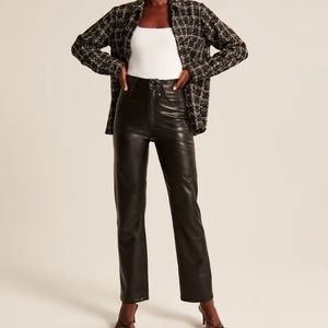 Abercrombie Ultra High Rise 90’s Straight Vegan Leather Pants